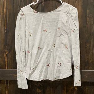 Gray floral blouse